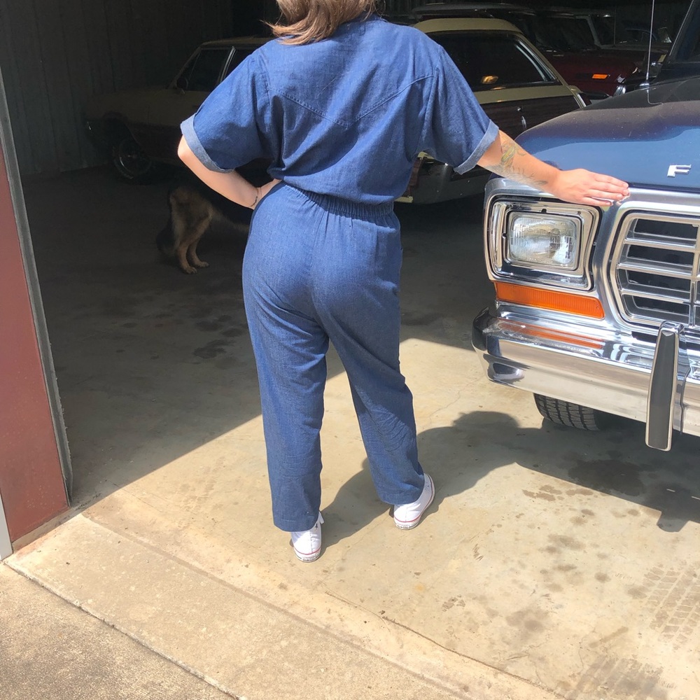 80s Blue Denim Jumpsuit